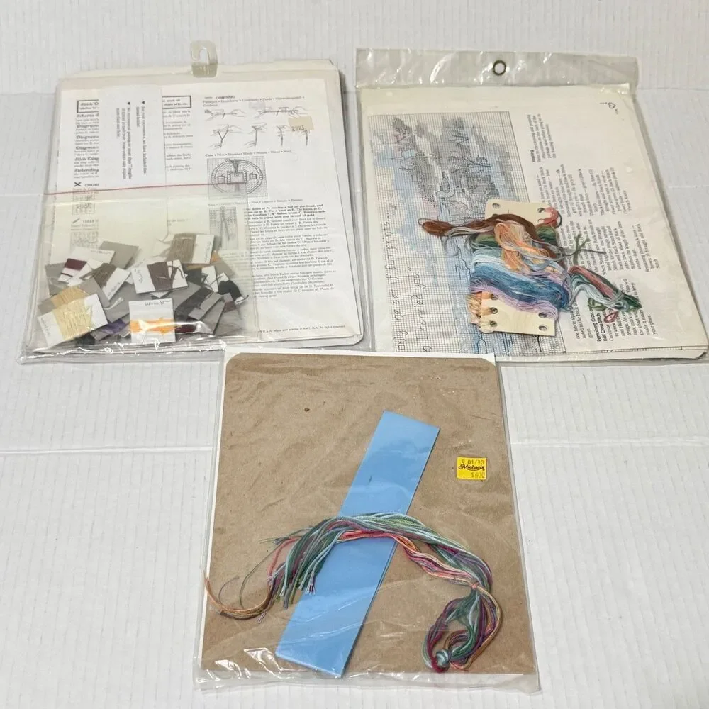 Lot 8 Counted Cross Stitch PATTERN ONLY May have some floss Sunset Dimensions
